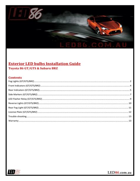 Exterior LED bulbs Installation Guide