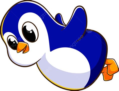 Cartoon Penguin Fly Cute Illustration Vector, Cartoon, Animal, Penguin ...