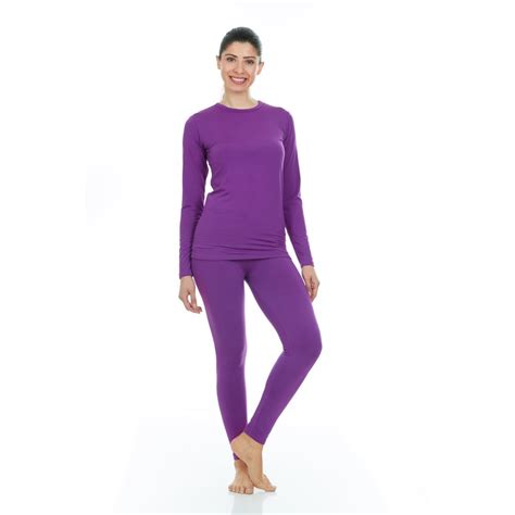 Thermajane - Thermajane Women's Ultra Soft Thermal Underwear Long Johns Set With Fleece Lined ...