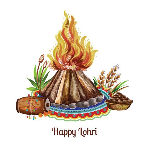 Happy lohri holiday festival celebration card background 15737734 ...