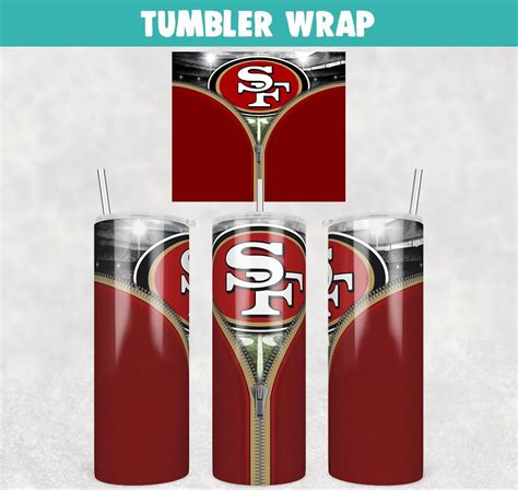 San Francisco 49ers Zipper Football Tumbler Wrap 20 oz Sublimation ...