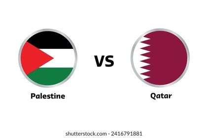 Palestine Vs Qatar Match Isolated On Stock Vector (Royalty Free) 2416791881 | Shutterstock