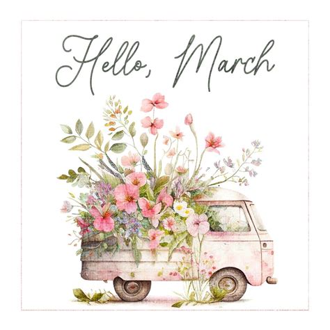 Hello March Printable Sign - The Girl Creative