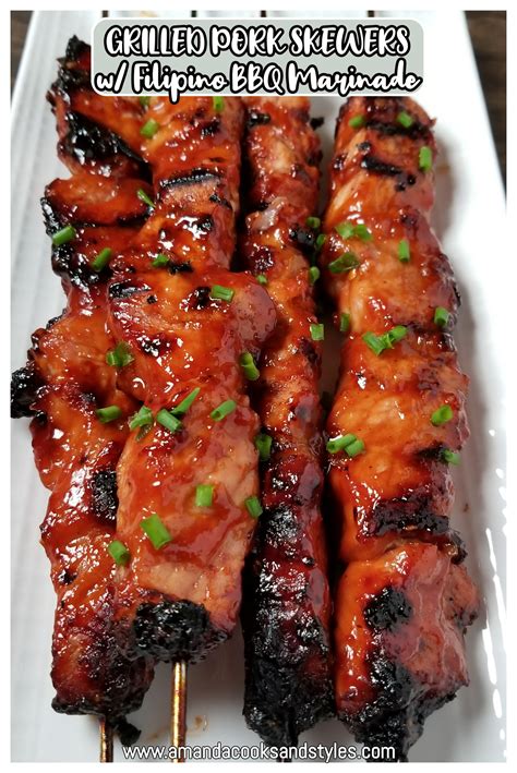 BBQ Pork Skewers with Filipino BBQ Marinade | Amanda Cooks & Styles ...