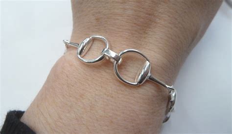 Horse Bit Snaffle Bracelet Sterling Silver.925 Solid Equestrian Horse ...