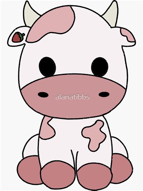 "TIKTOK STRAWBERRY COW" Sticker for Sale by alanatibbs | Redbubble