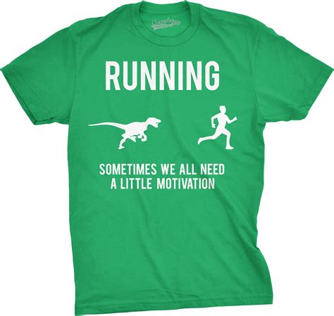 Mens Running Motivation Raptor Chase T Shirt Funny Dinosaur Tee For Guys | eBay