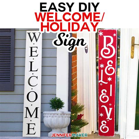 Easy Vertical Welcome Sign - Reversible for the Holidays! - Jennifer Maker