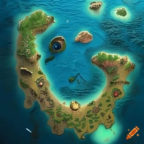 Mythical island map on Craiyon