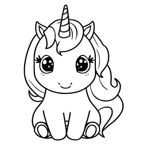 Unicorn Coloring Pages for Kids 23525737 Vector Art at Vecteezy