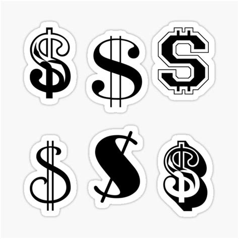 "Dollar Signs Money Symbols $$ - 6 Dollar Sign" Sticker for Sale by ...