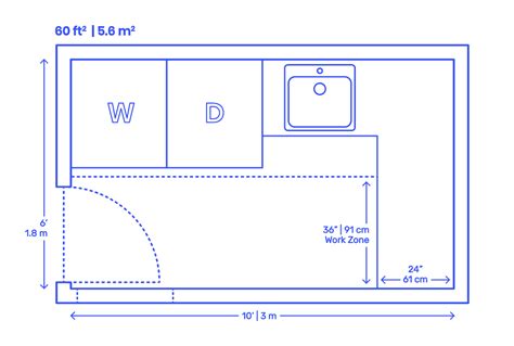 L-Shape Laundry Room - Four Unit Layout Dimensions & Drawings | Dimensions.com