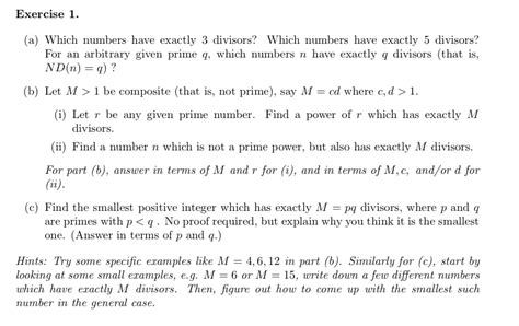 Solved Which numbers have exactly 3 divisors? Which numbers | Chegg.com