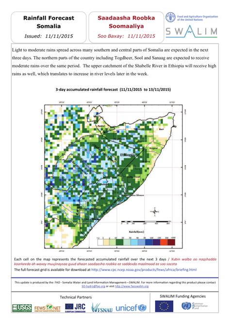 Somalia Rainfall Forecast - Issued: 11 November 2015 - Somalia | ReliefWeb