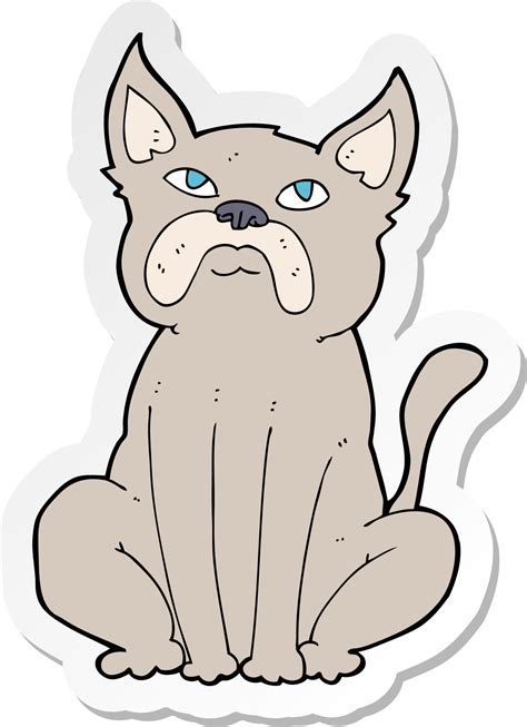 sticker of a cartoon grumpy little dog 10231399 Vector Art at Vecteezy