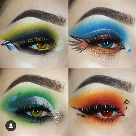 Hogwarts House eye makeup | Harry potter makeup, Harry potter nails, Harry potter accessories