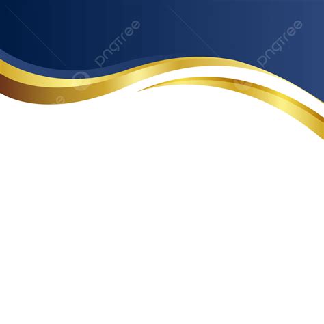 Blue Wavy Curve Shape Business Waves Frame Golden Border Banner For ...