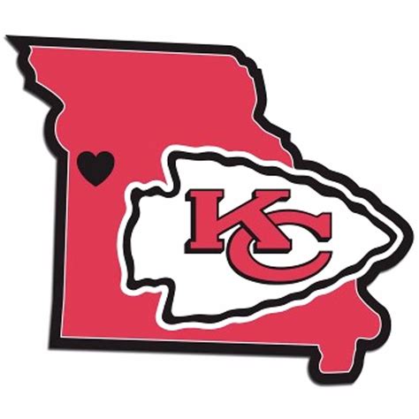 NFL Kansas City Chiefs Home State Auto Car Window Vinyl Decal Sticker ...