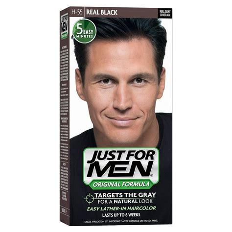 Just for Men Just for Men Shampoo-in Hair Color, Real Black 55, 1 Application (pack Of 3), 3 ...