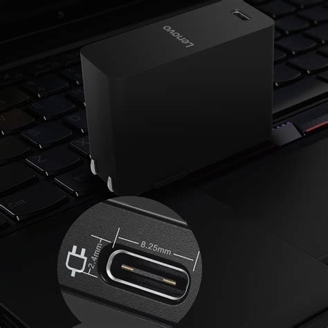 Original Lenovo 65W USB-C / Type-C Power Adapter Portable Charger with 2m Type-C Charging Cable ...