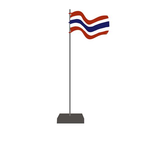 Thai Flag With Pole Fluttering In The Wind, Thai Flag, Thai, Thai Lag ...