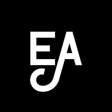 EA letter logo design on black background. EA creative initials letter logo concept. ea letter ...