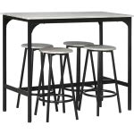 HOMCOM 5-Piece Bar Table and Chairs Set, Industrial Space Saving Dining ...