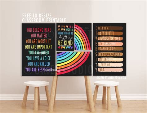 Diversity Rainbow Poster Diversity Classroom Pride Rainbow | Etsy