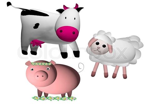 Cow,sheep and pig | Stock Photo | Colourbox