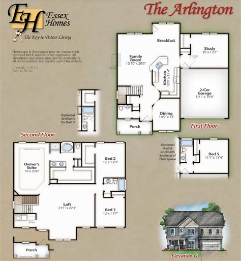 The Arlington. Frist & Second Floor Plans. Elevation G. Check out the Interactive Plan Library ...