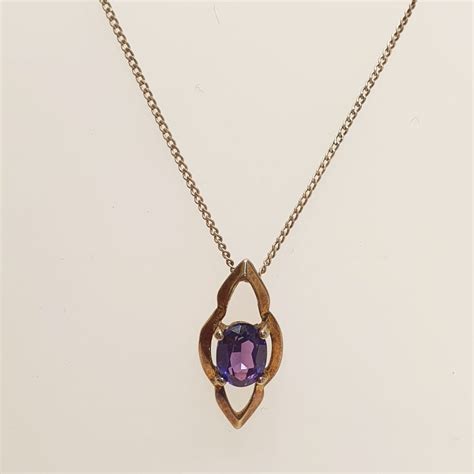 Vintage 18ct gold and amethyst pendant - Nolan Art