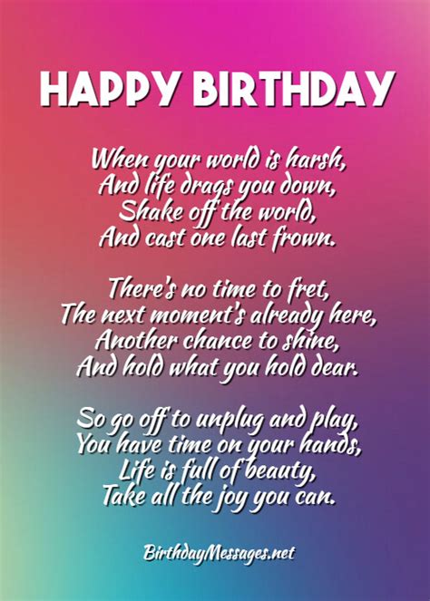 Happy Birthday Rhymes : Poems Birthday Cute Messages Poem Wishes Funny Special Happy Quotes Age ...