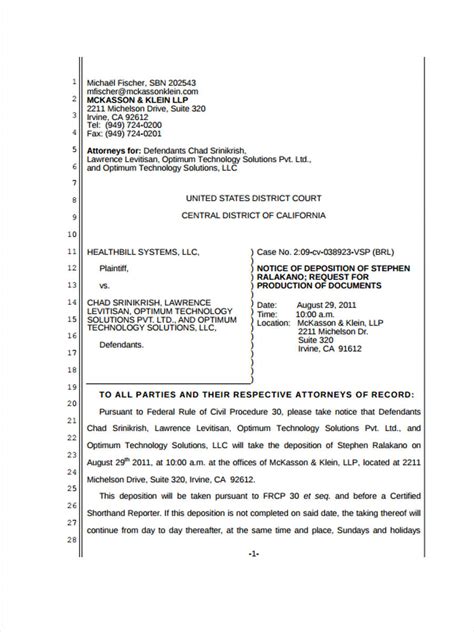 FREE 6+ Notice of Deposition Forms in PDF | Ms Word