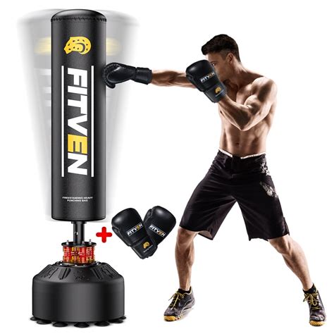 NAIK Junior Freestanding Punch Bag with Boxing Gloves Punch Bags Sports ...