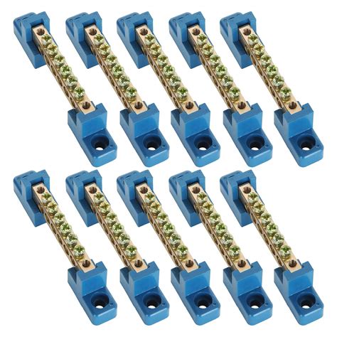 Buy LANIAKEA Grounding Bus Bar Terminal Block 10 PCS Terminal Block 6 Positions Terminal Strip ...