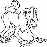 Funny Baboon Cartoon Coloring Page  Wecoloringpagecom sketch template