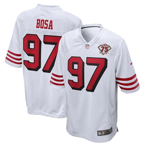 Men's Nike Nick Bosa White San Francisco 49ers 75th Anniversary 2nd ...