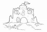 Sandcastle Printable Coloring Page sketch template