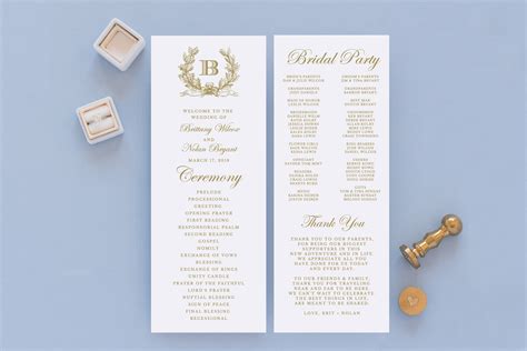 Printable Wedding Program Elegant Wedding Programs Unique | Etsy