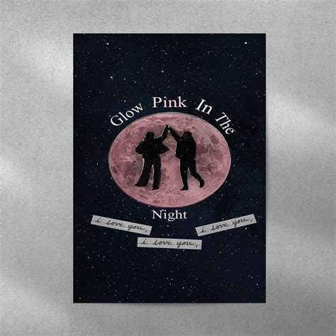 Glow Pink in the Night Poster, Vintage Music Lyrics Printed Art, Album ...