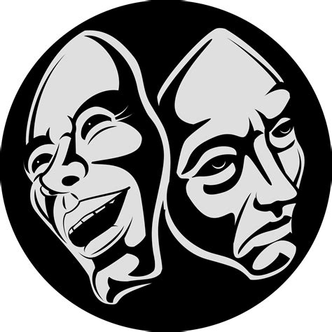 Illustration Of Two Face Masks With A Happy And Sad Face, Isolated On Transparent Background ...