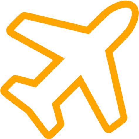 Orange airplane 5 icon - Free orange airplane icons