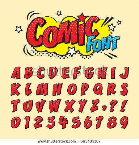 Comic retro font set. Alphabet letters & number in style of comics, pop art for title, headline ...