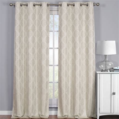 Pair ( Set of 2) Paisley Thermal Blackout Jacquard Grommet Top Curtain ...