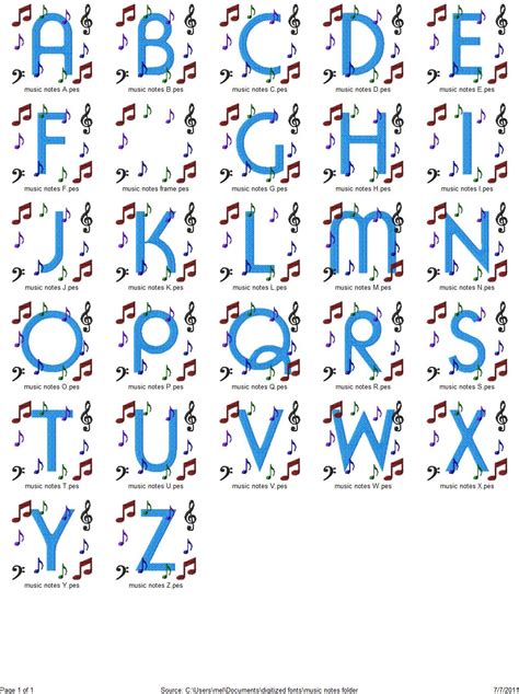 Music Notes Monogram Font Design – Sew Fun Fonts