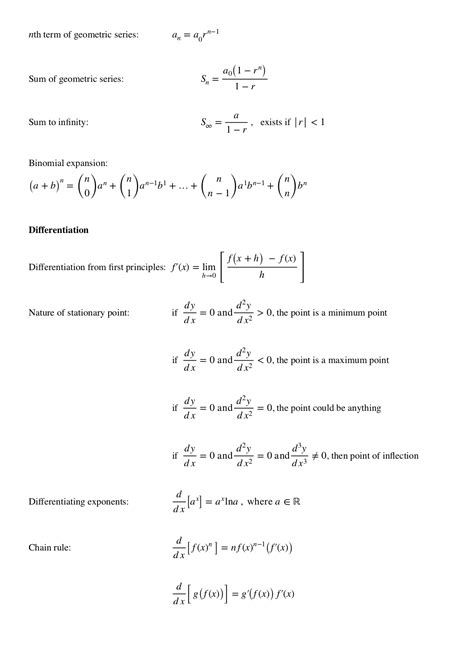 Top Notch Edexcel A Level Mathematics Formula Booklet An Iron Nail Rusting