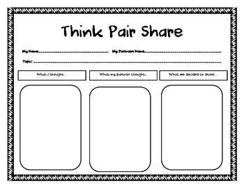 Think, Pair, Share Graphic Organizer PreK-3rd | Graphic organizers ...