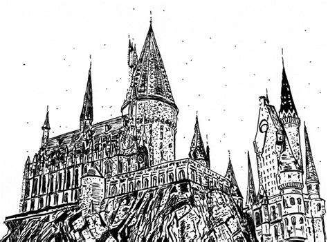 Hogwarts Castle Sketch at PaintingValley.com | Explore collection of ...