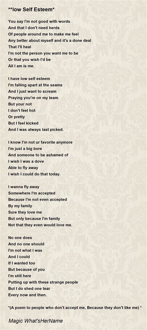 Poems About Self Esteem