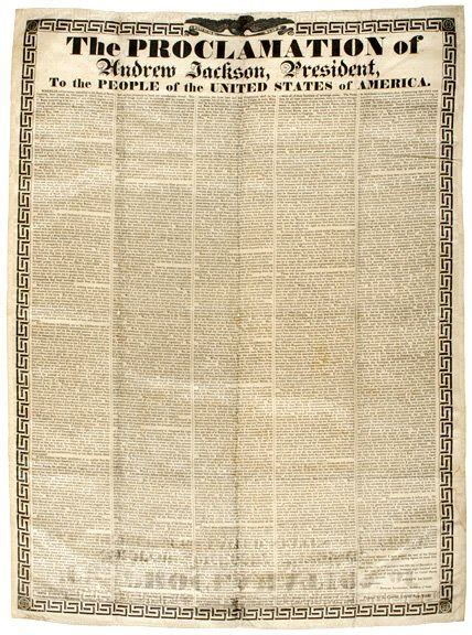 451: Andrew Jackson Nullification Proclamation Silk - Feb 15, 2009 ...